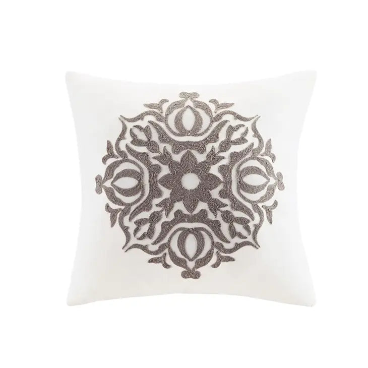 Reversible Embroidered Comforter/Duvet Cover Set, Ivory