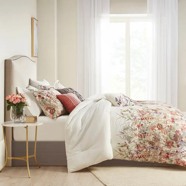 Watercolor Garden Floral Comforter/Duvet Cover Set