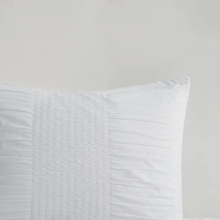 Casual Textured Compelete Comforter and Sheet Set, White
