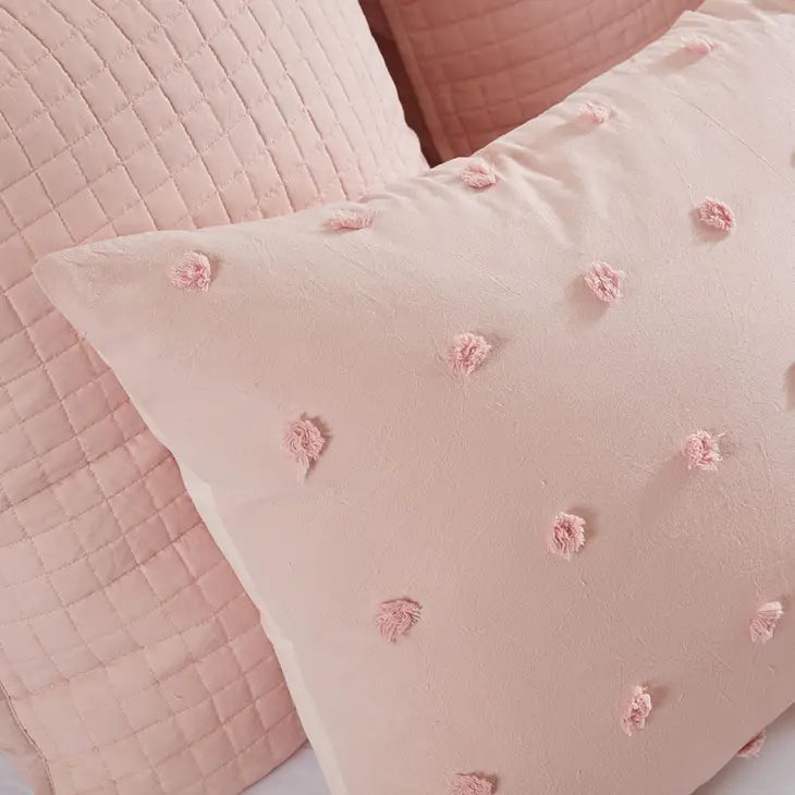 Pom-Pom 7-Piece Comforter or Duvet Cover Set, Pink