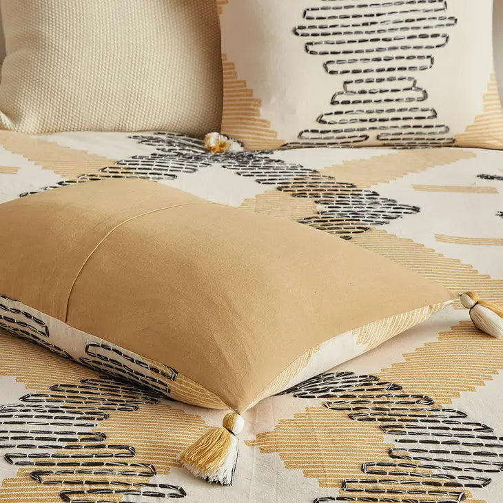 Sable Yellow Geo Tassel Comforter/Duvet Cover Mini Set