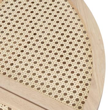 Round To Square Block Modular Coffee Table Light Natural Rattan with Storage 4 Piece Light Natural Rubber Wood