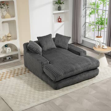 Convertible Sofa Bed with Adjustable Backrest-Grey/Green