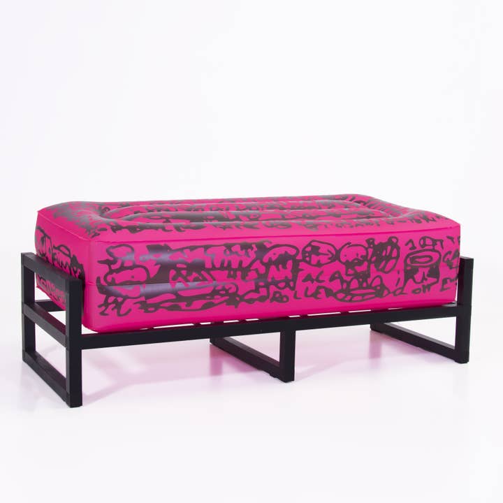 Yomi Nep Luminous Pink Design Bench in Aluminum and Tpu