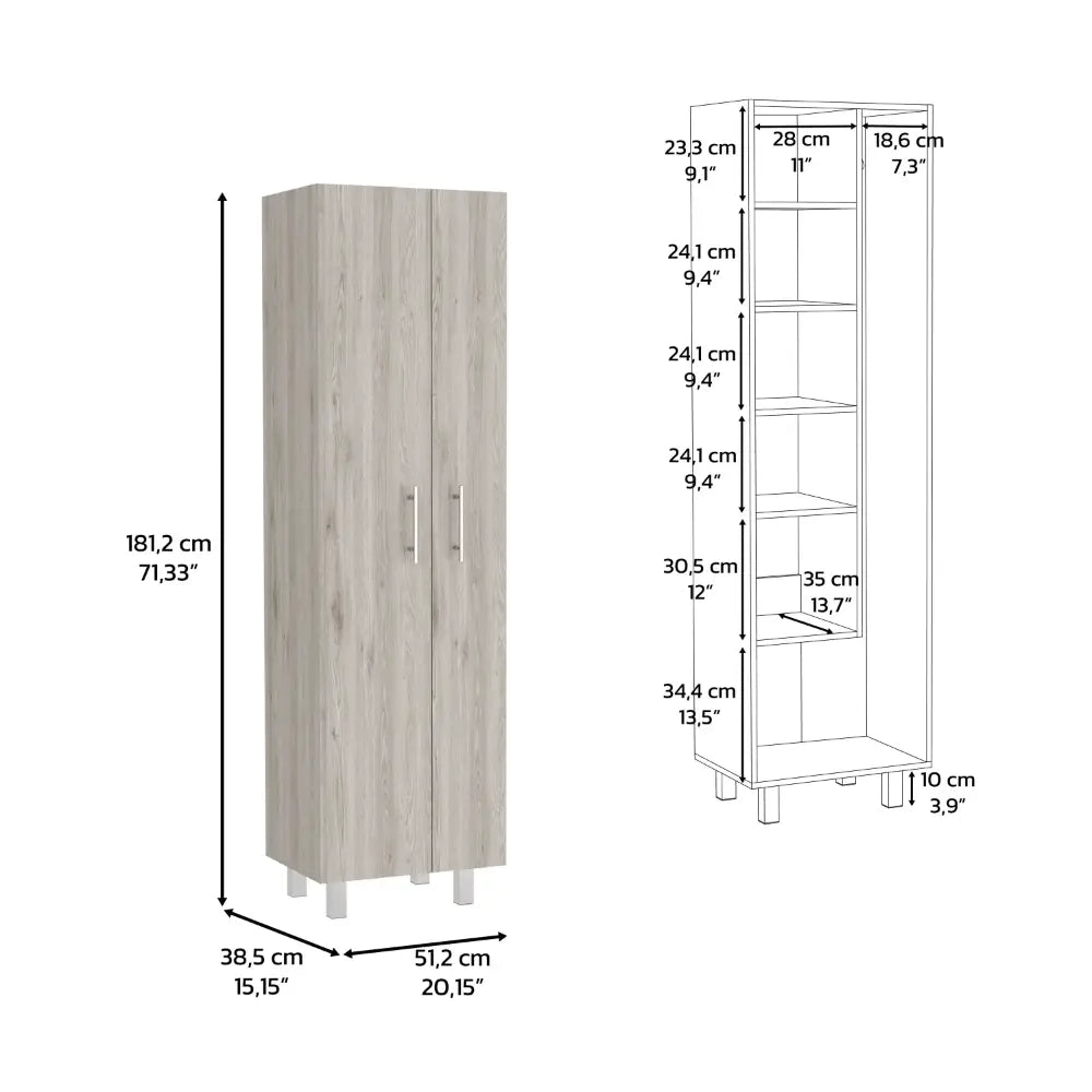 Bacoa Cleaning Cabinet, Light Gray / White