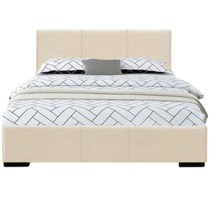 Beige Platform Twin Bed