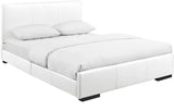 White Upholstered King Platform Bed