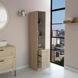 Magna Linen Cabinet, Light Pine/White