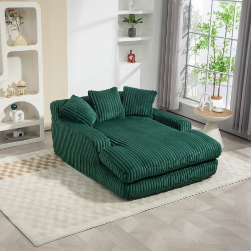 Convertible Sofa Bed with Adjustable Backrest-Grey/Green