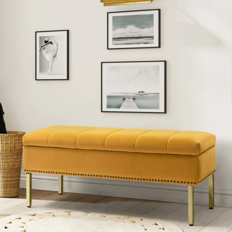Fabio Upholstered Flip Top Storage Bench