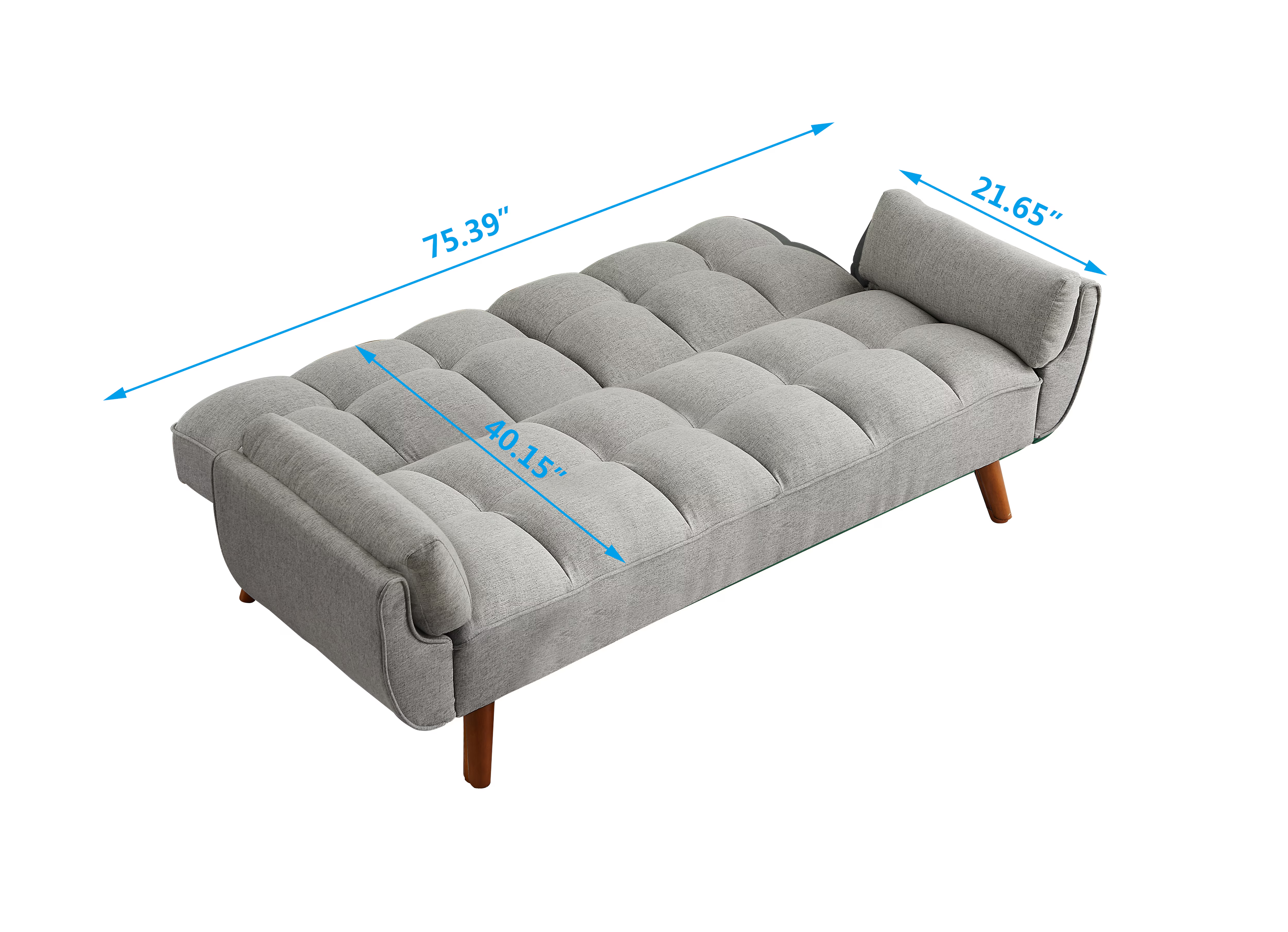 Homy Casa Dark Gray Linen Sofa – 500LBS Heavy-Duty, Solid Wood Frame, Modern Upholstered Couch with Under-Seat Storage
