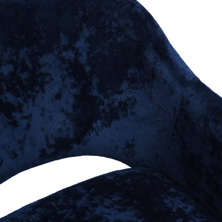 Modern Armchair Accent Chair-Gold Legs-Navy Blue Velvelt