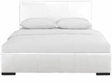 White Upholstered Queen Platform Bed