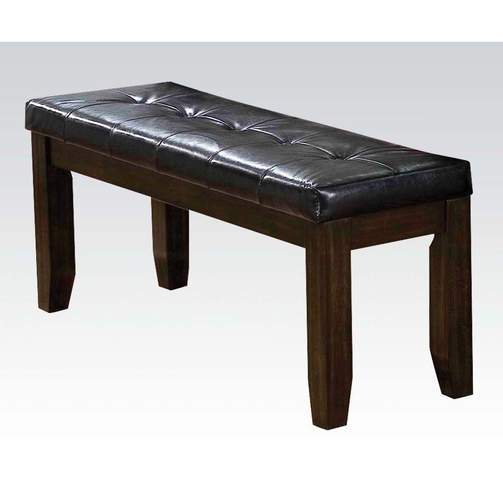 ACME Urbana Bench in Black PU & Espresso 74625