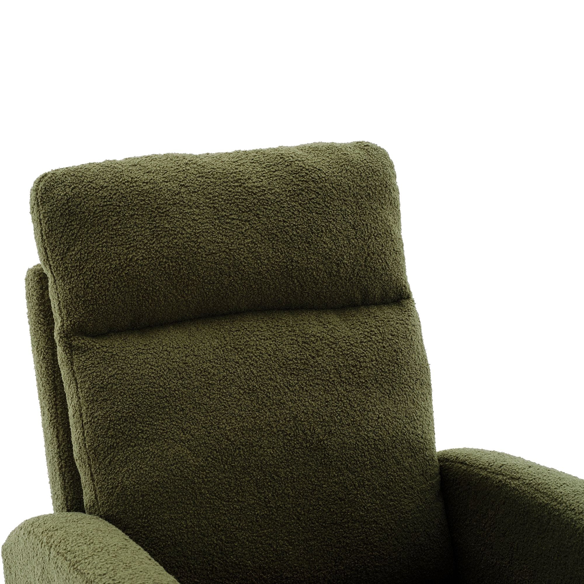 Modern Upholstered Rocking Chair with Solid Wood Legs, High Backrest, Side Pocket, and Comfy Armrests – Nursery Glider and Living Room Accent Chair