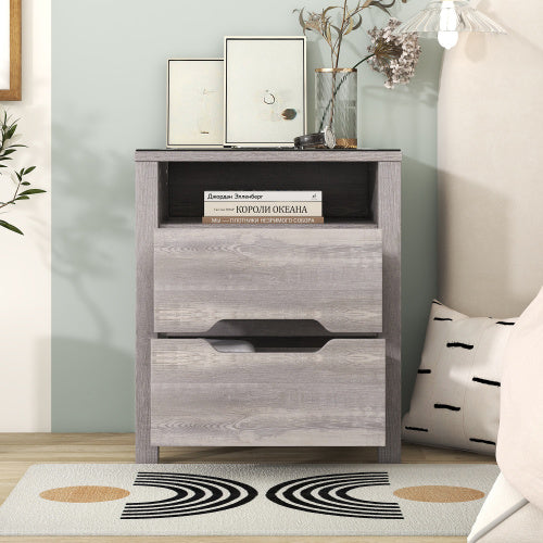 Smart Furniture Bedside Table Minimalist Rechargeable Multi-functional Solid Wood Bedside Nightstands With Wireless Charging