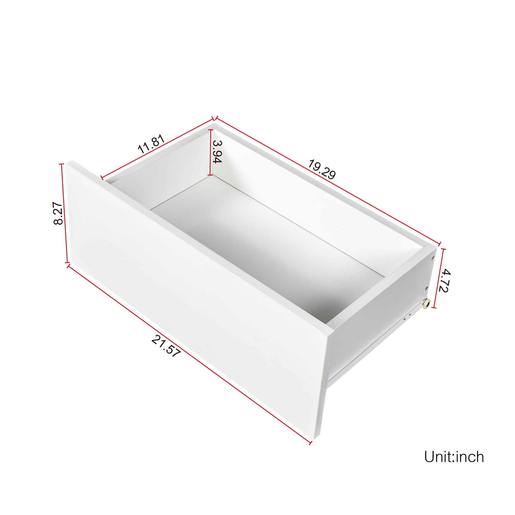 Modern High Gloss UV Night Stand with 2 drawers & LED lights