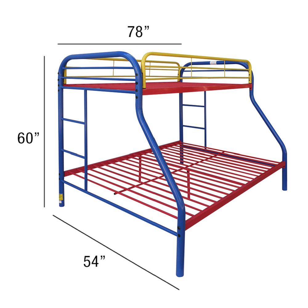 ACME Tritan Bunk Bed (Twin/Full) in Rainbow 02053RNB