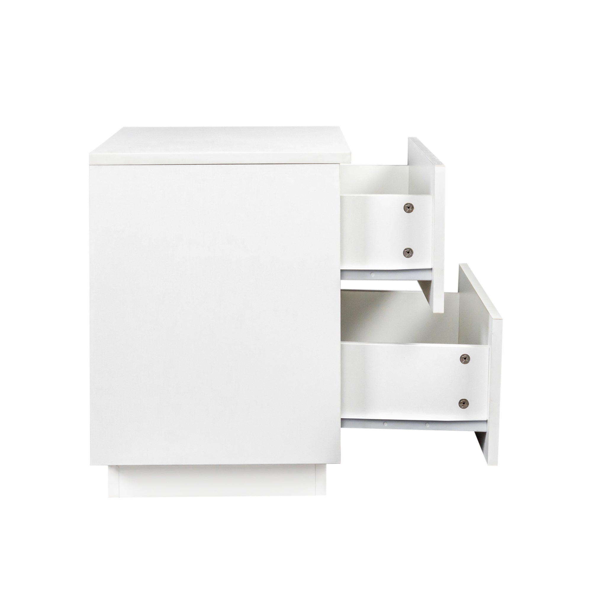 Modern High Gloss UV Night Stand with 2 drawers & LED lights