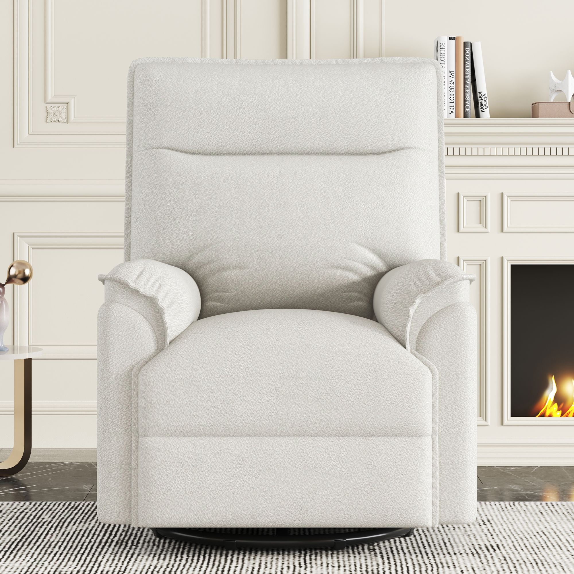 360 Degree Swivel Upholstered Manual Recliner Chair Theater Recliner Sofa Nursery Glider Rocker for Living Room