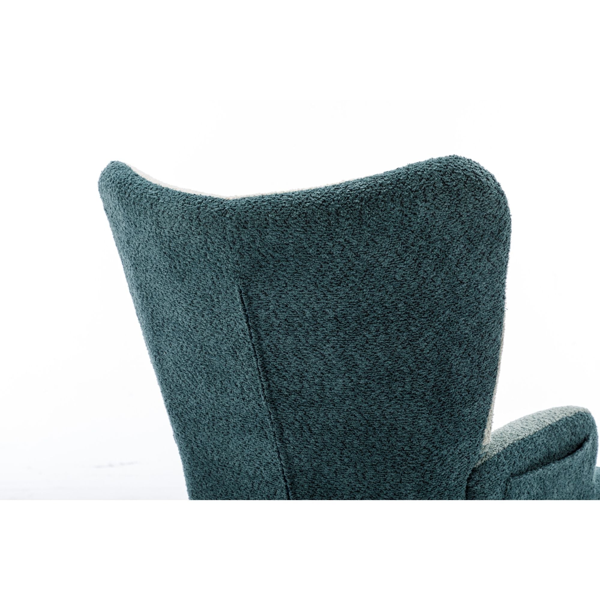 Modern Patchwork Rocking Chair with Solid Wood Armrests and Legs