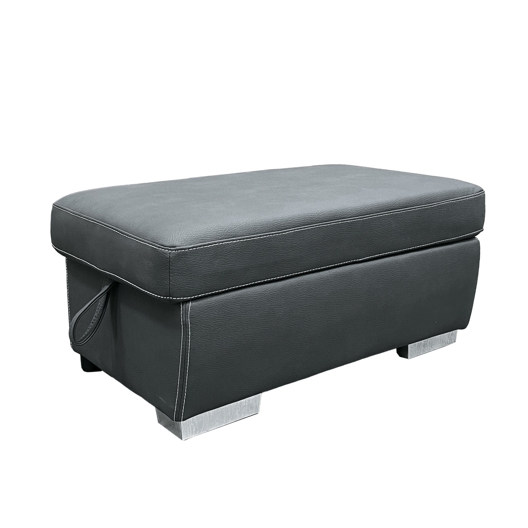 ACME Sagira OTTOMAN W/STORAGE Gray Fabric LV01024