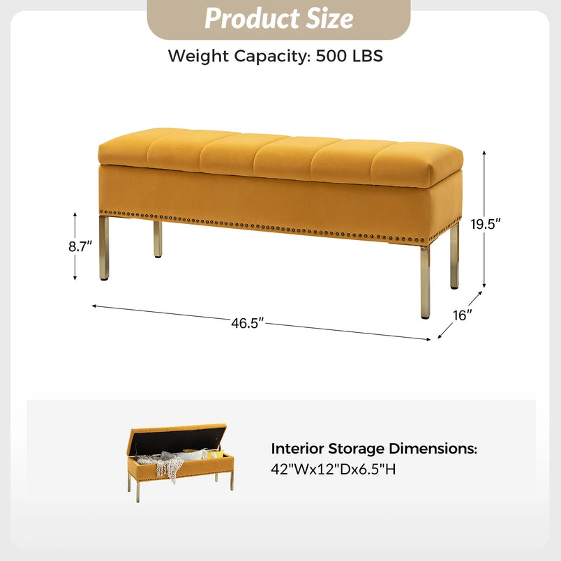 Fabio Upholstered Flip Top Storage Bench