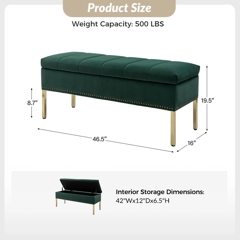 Fabio Upholstered Flip Top Storage Bench