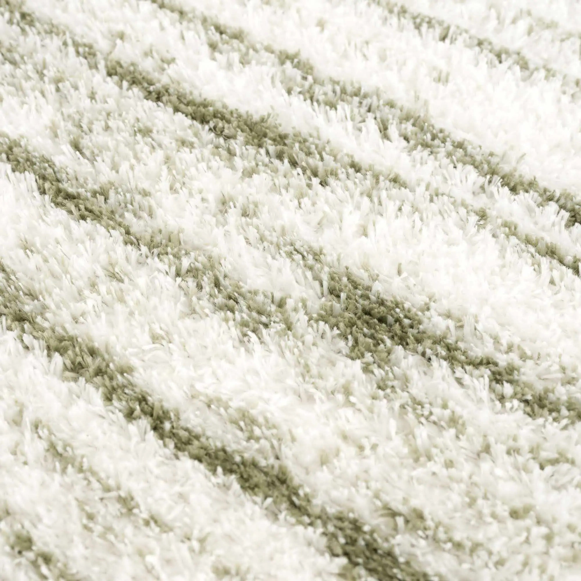 Lucus Green & White Shag Area Rug – Plush Modern Abstract Rug by Hauteloom