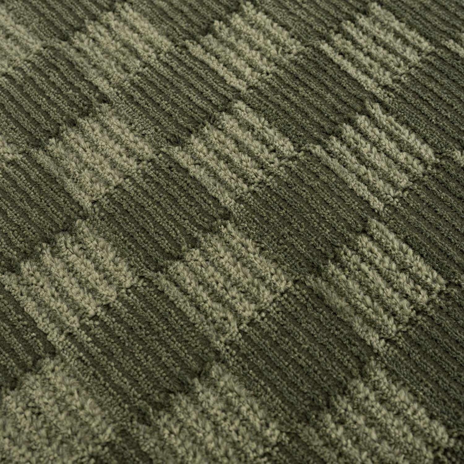 Truls Green Gambit Washable Checkered Rug – Durable Low Pile Modern Rug