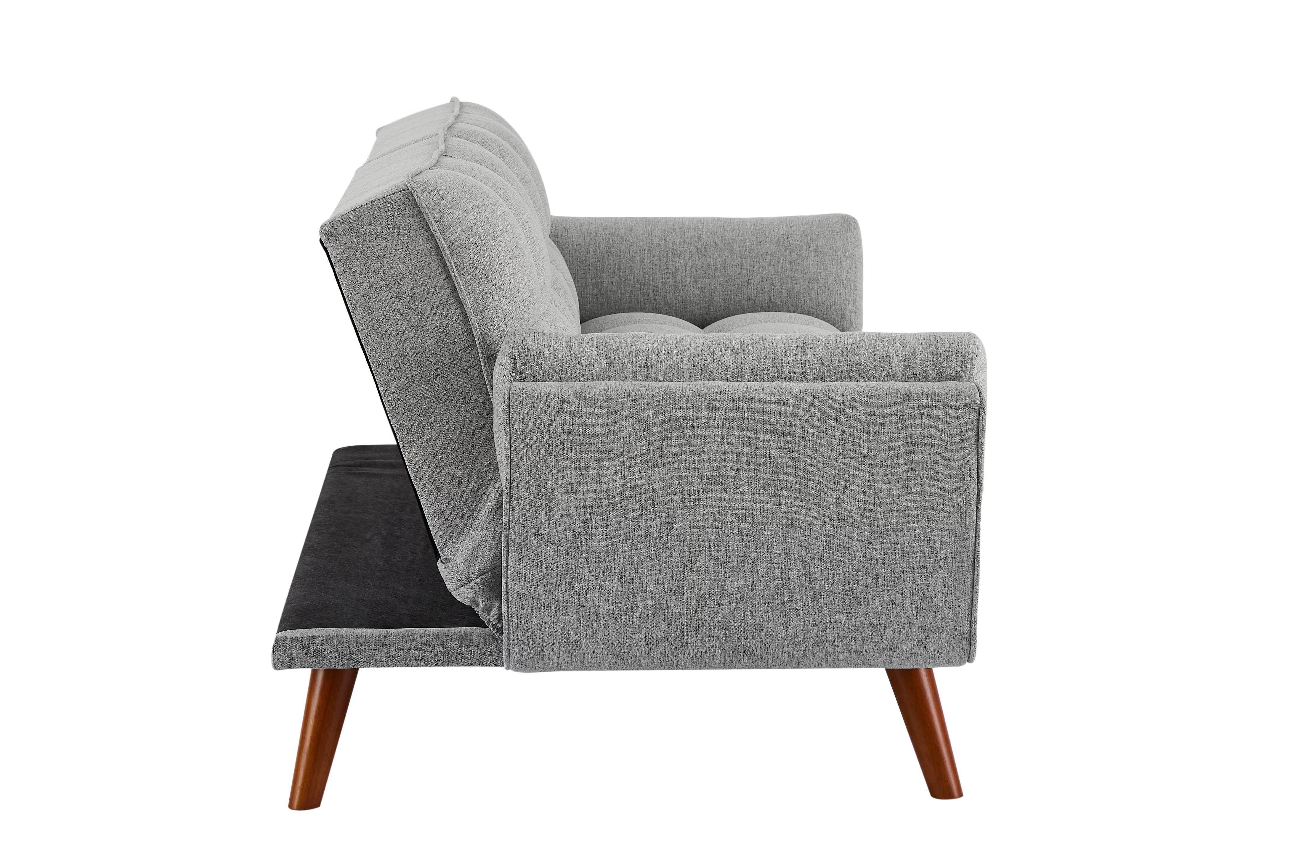 Homy Casa Dark Gray Linen Sofa – 500LBS Heavy-Duty, Solid Wood Frame, Modern Upholstered Couch with Under-Seat Storage