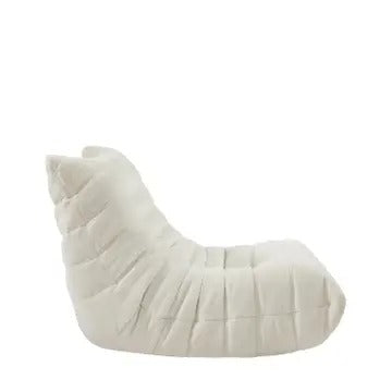 Armless Chenille Lazy Floor Lounge Chair – Ergonomic Floor Sofa with High-Density Foam, Lightweight & Compact Design for Living Room, Bedroom, Salon, White