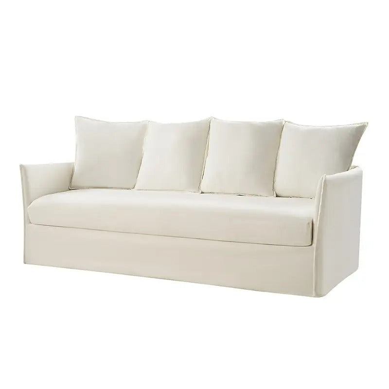 Severin Slipcovered Sofa – Modern Sofa with Removable Washable Cover, Reversible Cushions, Slim Frame Design