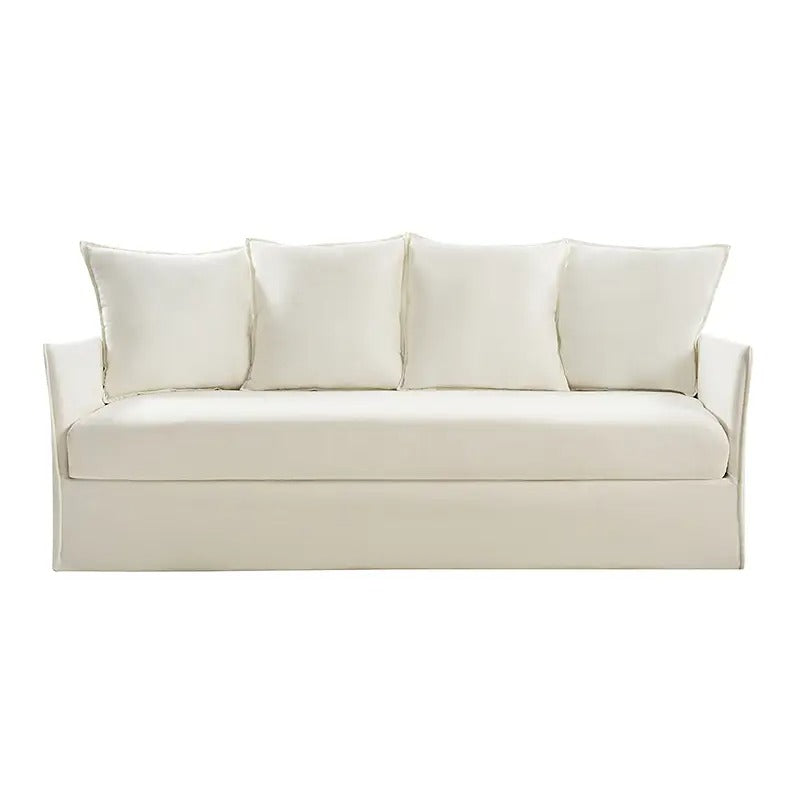 Severin Slipcovered Sofa – Modern Sofa with Removable Washable Cover, Reversible Cushions, Slim Frame Design