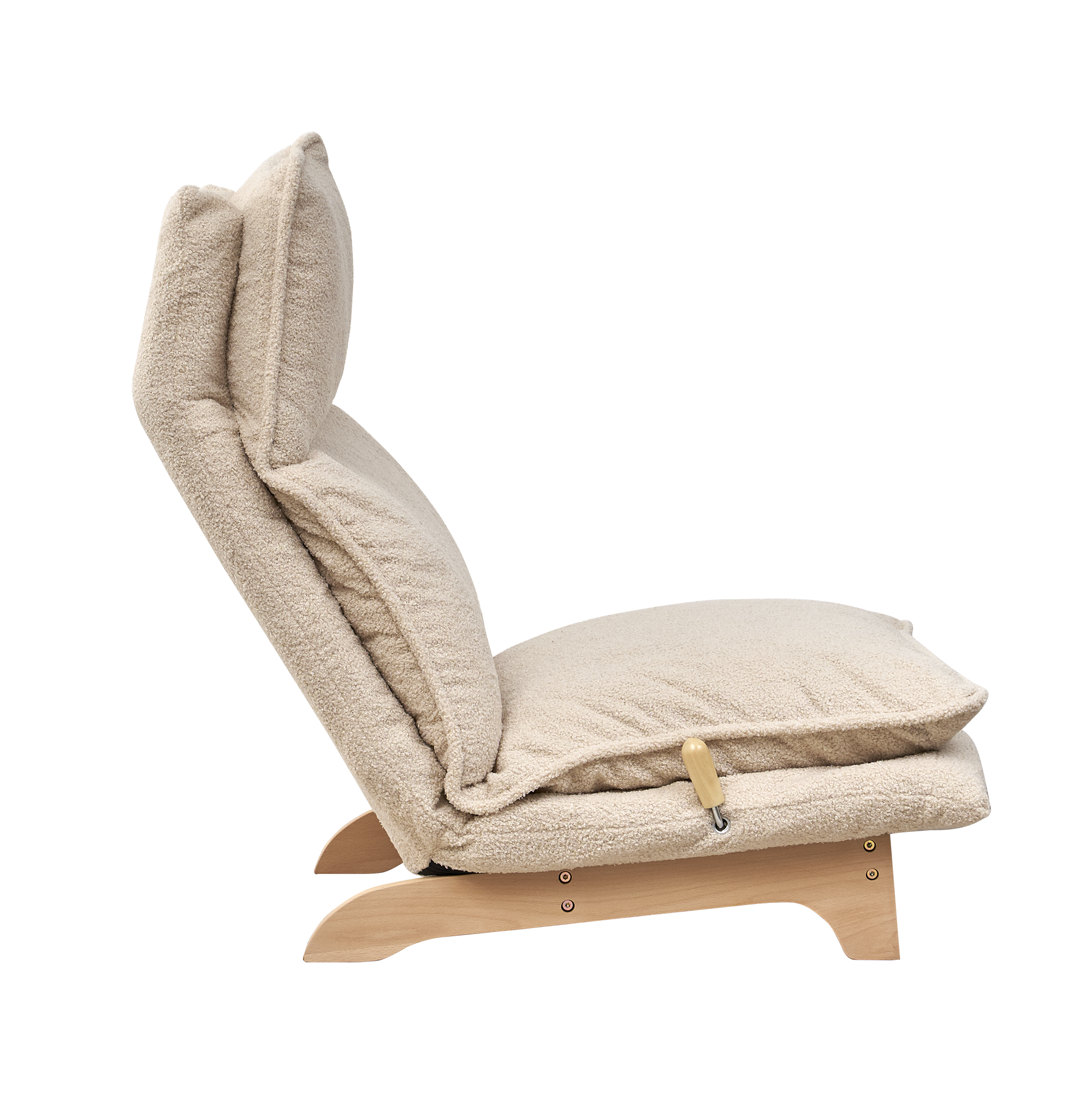 Adjustable Floor Sofa Chair with Foldable Backrest - Beige