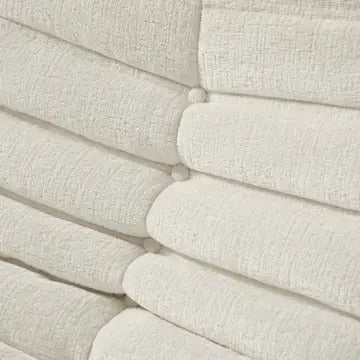 Armless Chenille Lazy Floor Lounge Chair – Ergonomic Floor Sofa with High-Density Foam, Lightweight & Compact Design for Living Room, Bedroom, Salon, White