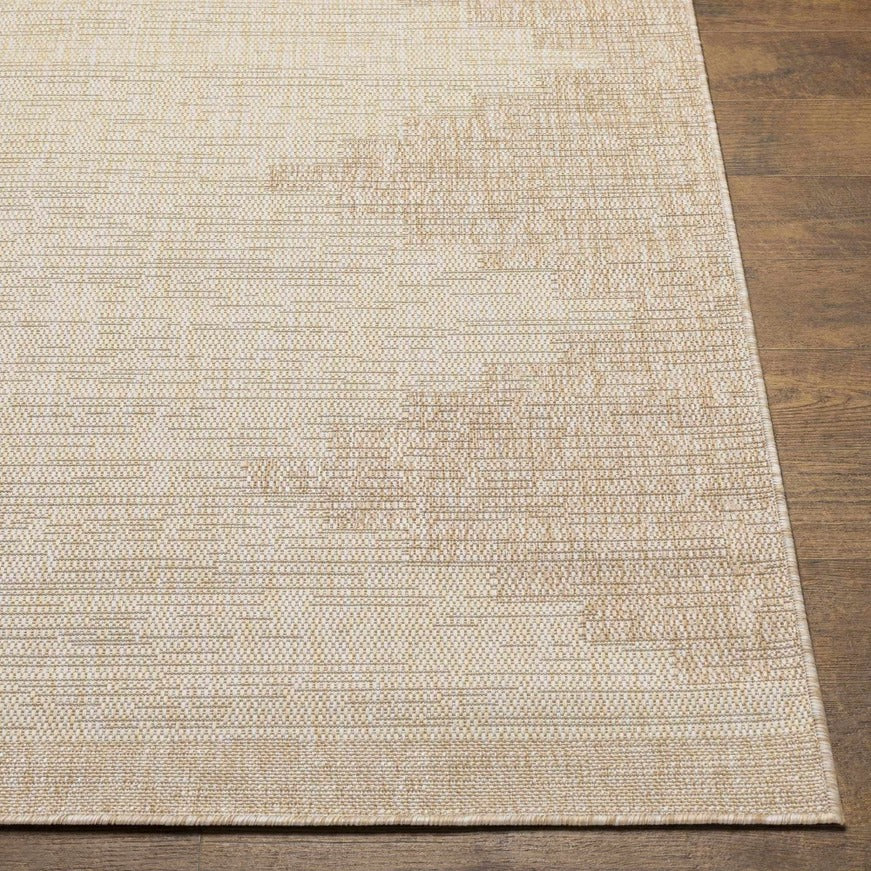 Djugun Beige Aztec Geometric Indoor/Outdoor Rug – Durable No-Pile Patio & Deck Rug by Hauteloom