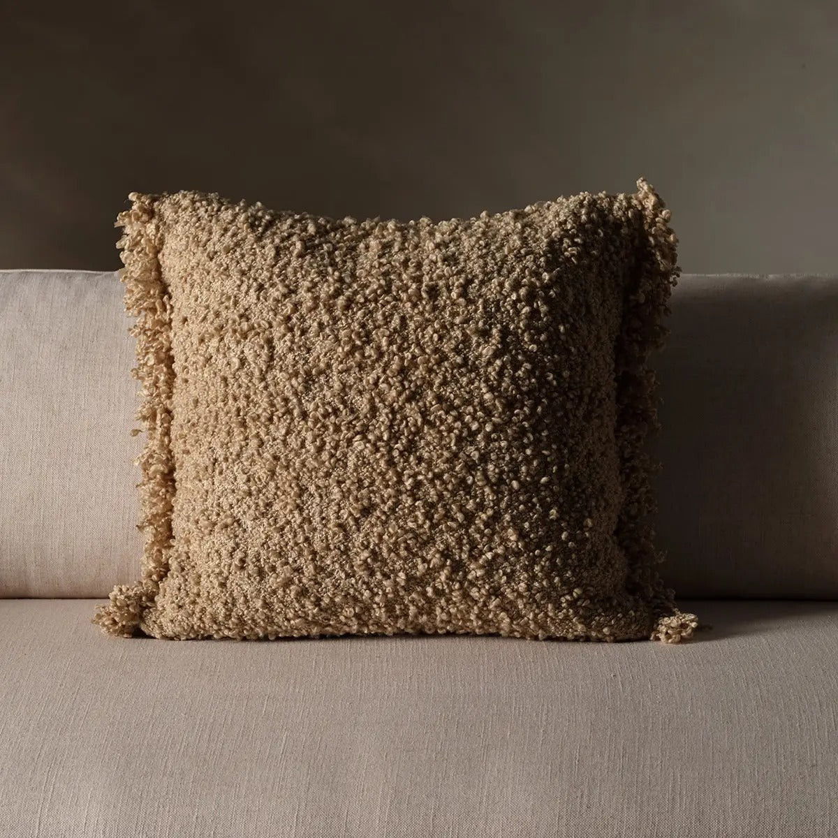 Angora Burnt Tabac Textured Hand Woven Pillow by Jaipur – 100% Polyester Decorative Accent Cushion