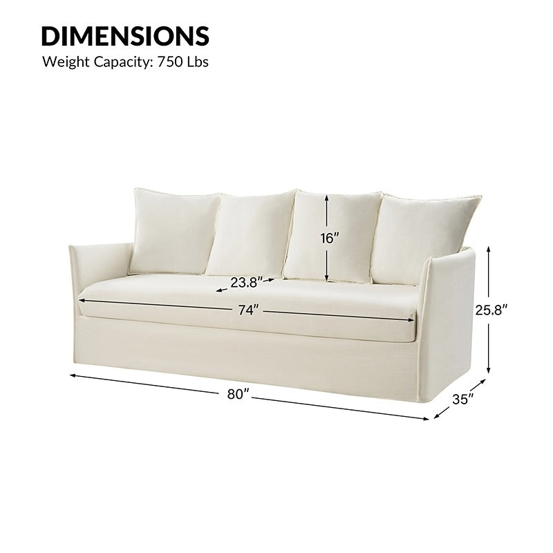 Severin Slipcovered Sofa – Modern Sofa with Removable Washable Cover, Reversible Cushions, Slim Frame Design