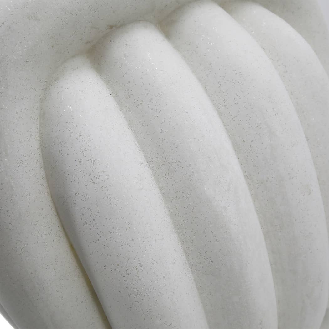 White Sculptural Knot Stool – Modern Resin Backless Accent Seat, 18"