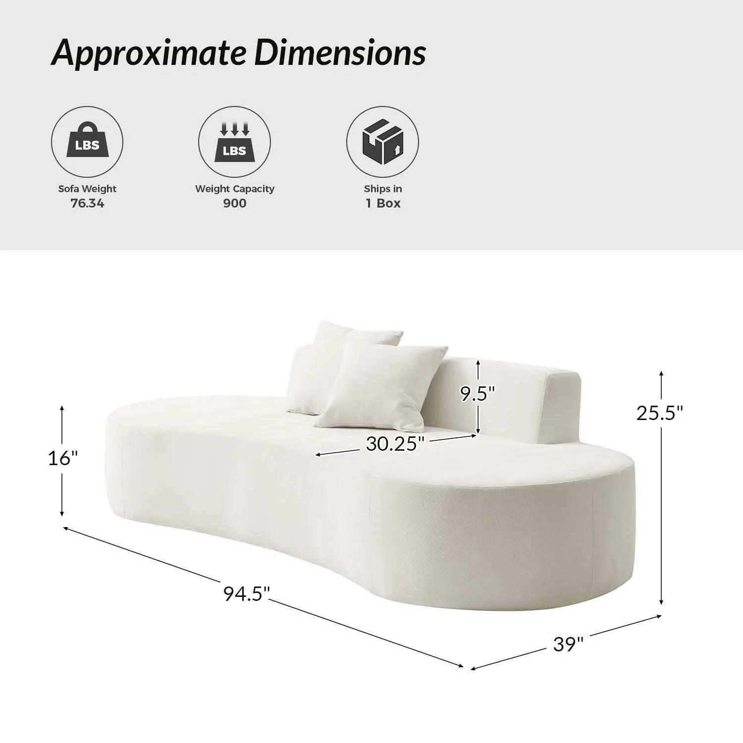 Nerio Modern Foam Sofa with Throw Pillows – Tool-Free Assembly, Compressed Delivery, Contemporary Couch for Living Room or Apartment