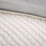 Embossed Sherpa Faux Mink Comforter Mini Set, Ivory