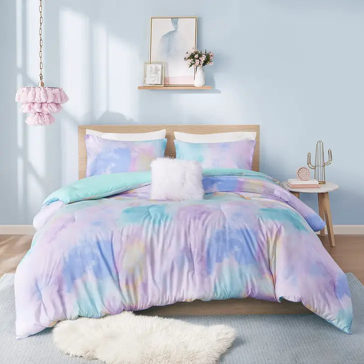 Watercolor Tie Dye Comforter/Duvet Cover Set