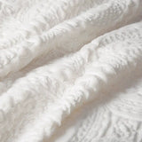 Medallion Faux Fur Plush Comforter/Duvet Cover Set, Ivory