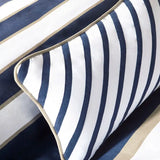 Stripes 4-Piece Comforter/Duvet Cover Set, Navy Blue/Khaki