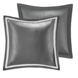 Classic Damask 8-Piece Jacquard Comforter Set, Grey/Silver