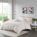 Taping Stripes 5-Piece Comforter or Duvet Cover Set, Ivory