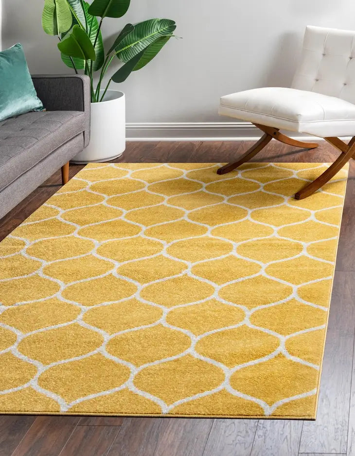 Geometric Rounded Trellis Frieze Rug (Large Rectangular)