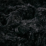 Weighted Blanket Shaggy Fur Throw 12/18 LB, Black
