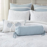 Coastal Beach Crystal 4-Piece Comforter Set, White & Blue